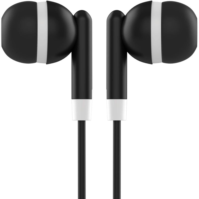 Maeline Bulk Earbuds with 3.5 mm Headphone Plug - 100 Pack Wholesale Bundle - Black - Image 3